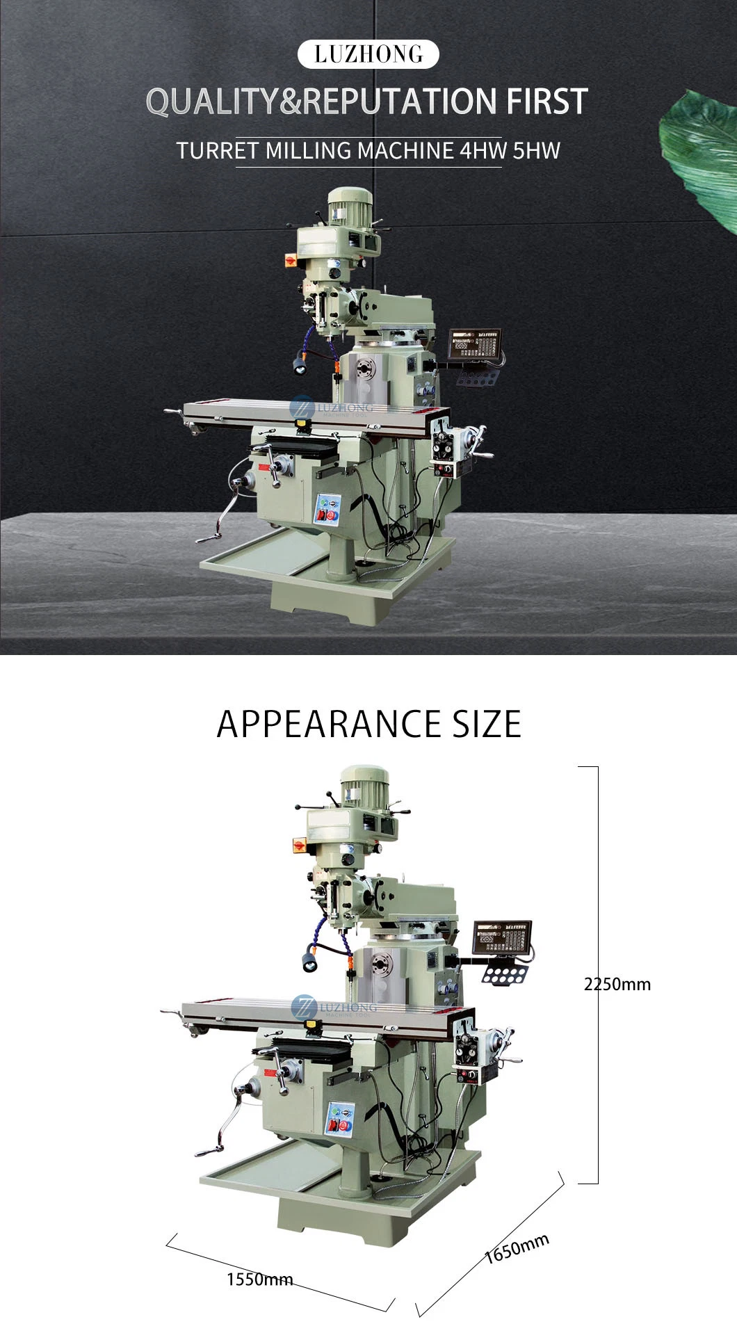 ( 4HW 5HW) Performance Universal Manual Horizontal and Vertical Metal Turret Milling Machine Price